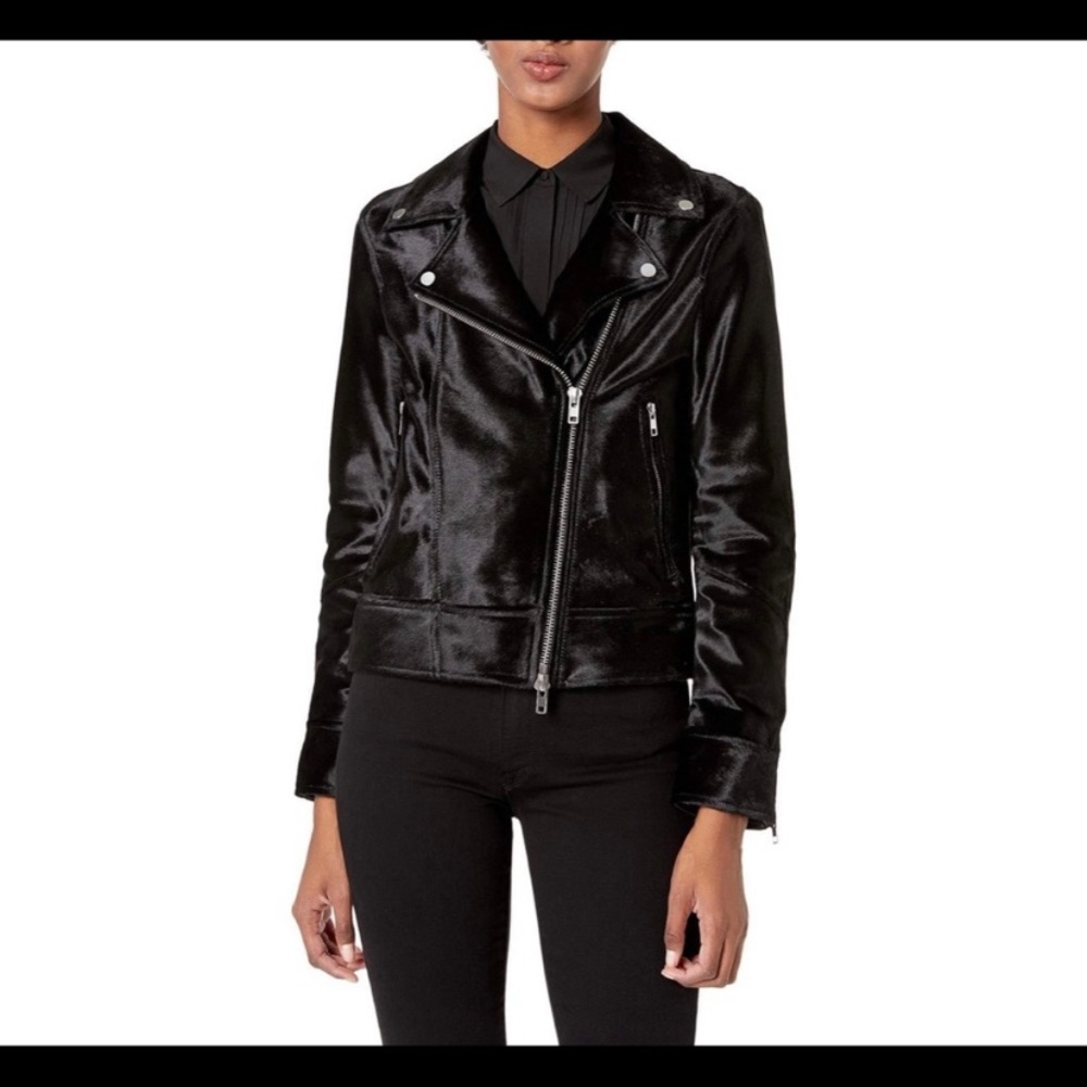 BALDWN Flint leather calf hair jacket